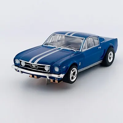 AFX Ford Mustang Fastback Candy Apple Blue Chrome Wheels Mega G+ Ltd Edition • $58