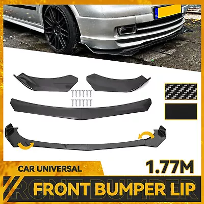 $54.88 • Buy Carbon Fiber Car Universal Front Bumper Protector Lip Body Spoiler Splitter Kit