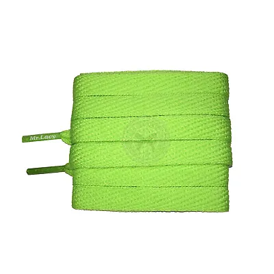 Mr Lacy Flatties - Apple Green Flat Shoelaces (130cm Length | 10mm Width) • £4.99