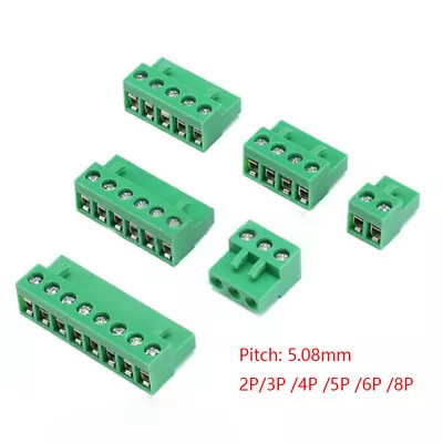 HT508K 5.08MM Pitch PCB Terminal Block Ramps Connector Plug-in Screw 2/3/4/5P-8P • $4.29