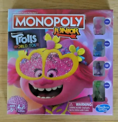 Hasbro Board Game Monopoly Junior Trolls World Tour - New (2019) • $10