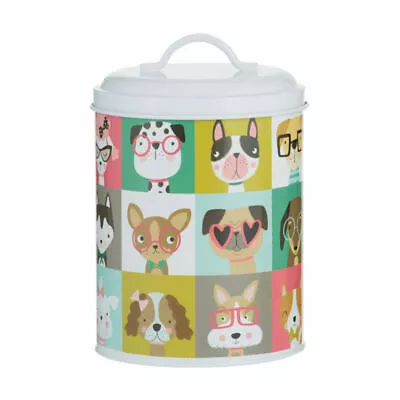 Mason Cash Pawtrait Printed Dog Food Storage Tin Treats Pet Food Holder Dog Cat • £13.20