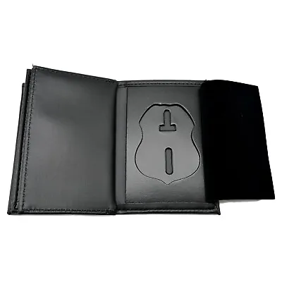 $42.71 • Buy U S Veterans Affairs Police Badge Wallet Federal Style 2 ID Recessed Leather