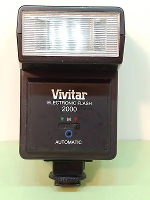 Vivitar Electronic Flash 2000 For Canon Nikon Pentax Minolta Camera #2107g • $10