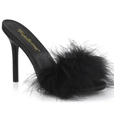 Mules Fabulicious CLASSIQUE-01F Black Marabou Mules CLASSIQUE-01F • £83.24