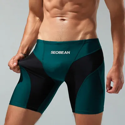 New Seobean Mens Low Rise Color Block Swimwear Long Vortex Swimwear • $8.98