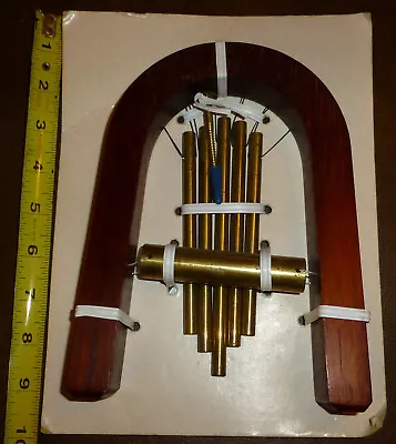 Rare VTG NOS Exotic HardWood & Brass McNally Instruments Doorchime Home Business • $130