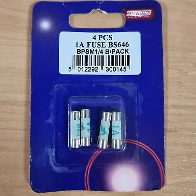 1 Amp Small Fuses Shaver Adaptor Fuse Pack Of 4 1A BS646 Electrical Plug 1AMP • £3.25