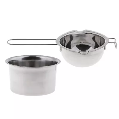 2pcs Stainless Steel Wax Melting Pot Double Boiler For DIY Wedding Candle • £11.14