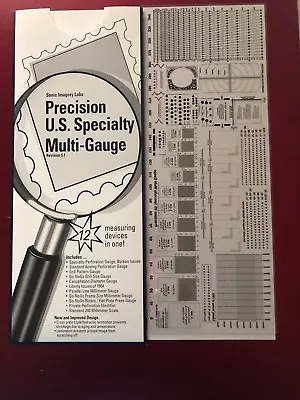 Stamp Perforation Gauge - Precision  Multi Gauge -  12 Measuring Devices In One! • $19.45