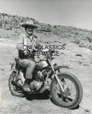 $14.41 • Buy 1971 John Wayne Honda 350sl Motorcycle Movie 8x10 Photo Western Cowboy Tough Guy