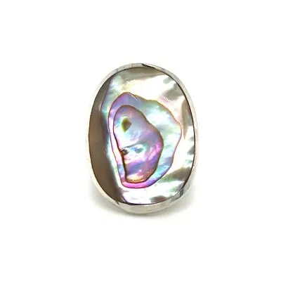 ABALONE INLAY STERLING SILVER RING SIZE 6 Ladies Women Gift 17 GRAMS 925 Ocean • $114.99