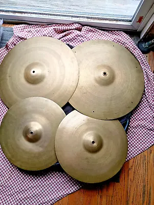 Vintage Avedis Zildjian Turkish Cymbals 60s 2- 18  Crash/Ride 14  Hi-Hats W/BAG • $650