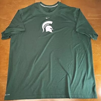 Michigan State Spartans Shirt Mens 2XL Green Short Sleeve Nike Dri Fit • $21.55