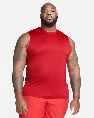 Nike Dri-FIT Legend Mens 2XL Sleeveless Red Cut Off T Shirt Workout Training NEW • $21.99