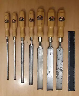 Marples Chisels Set Of 7 Vintage Marples Long Pairing Gouges Sheffield England • $406.94