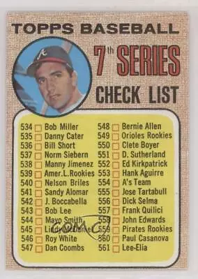 1968 Topps High # Clete Boyer Checklist 7th Series (539 Is Amer L Rookies) • $5.14