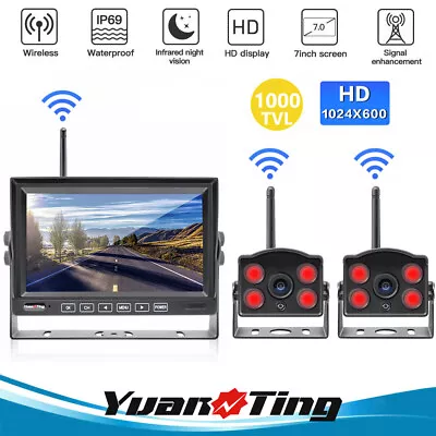 7  Wireless Backup Rear View Camera System Monitor Night Vision For RV Truck Bus • $69.98