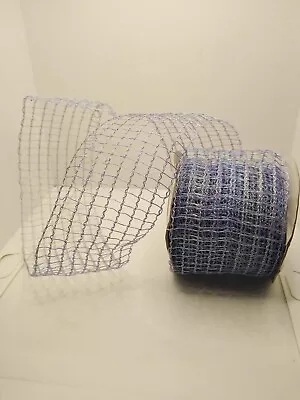 Metallic Deco Mesh Ribbon 60mm X 10m Roll Florist Ribbon Wire Mesh Craft • £3.50