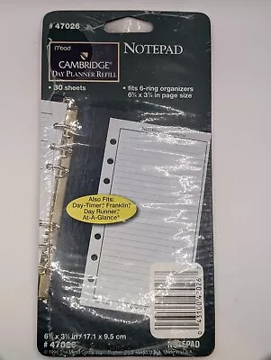 Two Cambridge Day Compact Planner Binder Refills -Fits 6 Ring Organizers- SEALED • $9.49