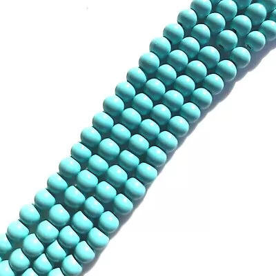 Magnetic Hematite Stone Beads Glossy Turquoise Blue Round 4mm Bead Strand P25T • $10.99