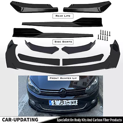 Glossy Black Front Bumper Lip Splitter Lower Spoiler Body Kit For Volkswagen • $55.99