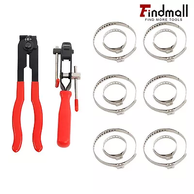 2PC CV Joint Clamp Banding Tool Ear Type Boot Clamp Pliers & 6 Set Of Clamps AU • $24.39