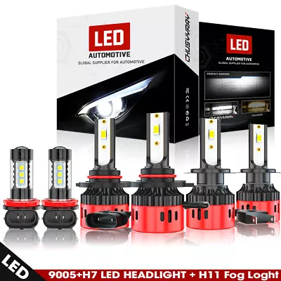 For Ford Fusion 2006-2016 6000K LED Headlight Hi-Lo +Fog Light Bulbs Upgrade Kit • $49.99