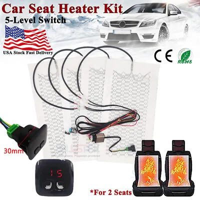 Car Seat Heater Kit Universal Car Digital Display Switch System Carbon Fiber Pad • $40.79