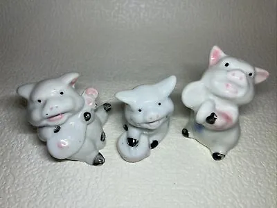 £4.16 • Buy Lot THREE LITTLE PIGS Musician Figurine PIG Set W/Instruments Ceramic 2-2.5 