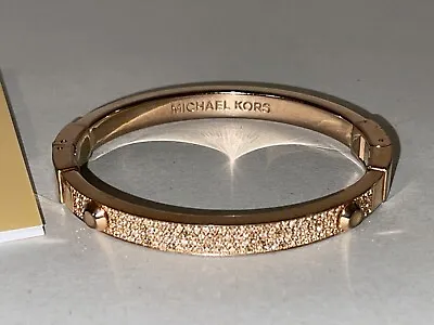 Michael Kors Rose Gold Hinged Bracelet With Crystals - Original Box • $35