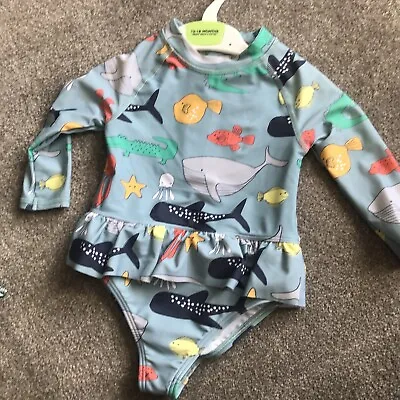 M&s Baby Uv Swimming Suit 12-18 Months • £7.99