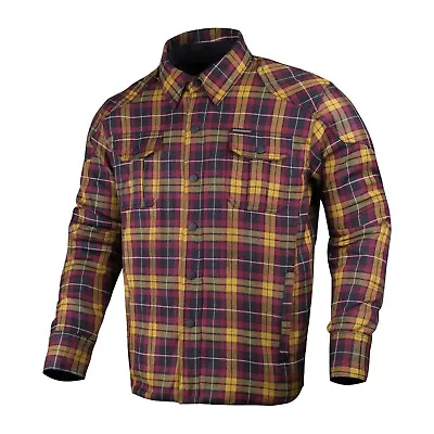 Mens Biker Motorcycle Cotton Shirt Lumberjack Made With Kevlar CE Armour • $61.65