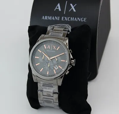 New Authentic Armani Exchange Gunmetal Grey Smoke Chronograph Men's Ax2086 Watch • $99.99