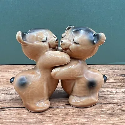 Vintage VanTellingen   Bear Hug  Salt And Pepper Shakers  Huggers  Brown Bears • $12