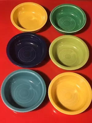 Vintage Fiestaware 4 3/4” Fruit Bowl Set Of 6 Fiesta HLC Homer Laughlin USA Art@ • $49.50