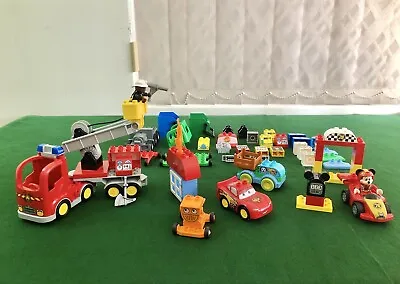 Lego Duplo Lot 69 Pieces: Fire Truck Mickey Racer Disney Cars + Extras! • $55