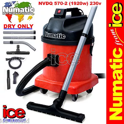 Numatic NVDQ 570-2 Twin Motor Dry Vacuum Cleaner Car Hire Wash Valeting Builders • £679.99