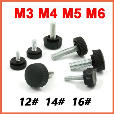 £1.50 • Buy M3 M4 M5 M6 Thumb Screws Hand Knob Bolts Black Plastic Round Knurled Thumb Screw