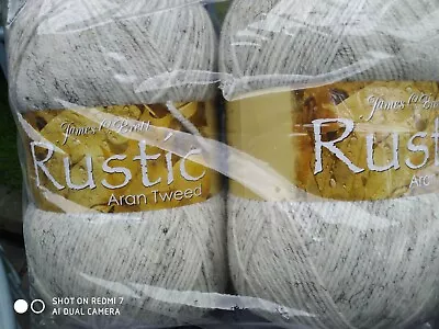 James Brett Rustic Aran Tweed Knitting Wool Yarn 1x400g Shade Dat23 Cream Fleck • £14.50