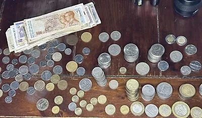 Large Lot Mexican Currency Latin America Paper And Coin Currency • $19