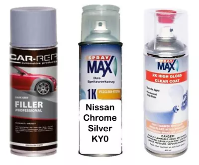 Auto Touch Up Paint Nissan Chrome Silver KY0 Plus 2k Clear Coat & Primer • $109.99