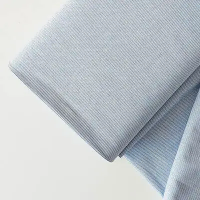 Woven Blue Stripe Cotton Shirting 145cm Wide Fabric By The Half Metre • £4.90