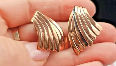 Vintage Copper By Bell Signed Trading Company Abstract Screw On Earrings Rare • $9.99