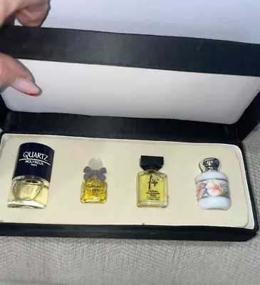 VINTAGE CUSTOM MADE COFFRET MINI PERFUME SET Fidji-Anais Anais-Quartz-Cabochard • $59