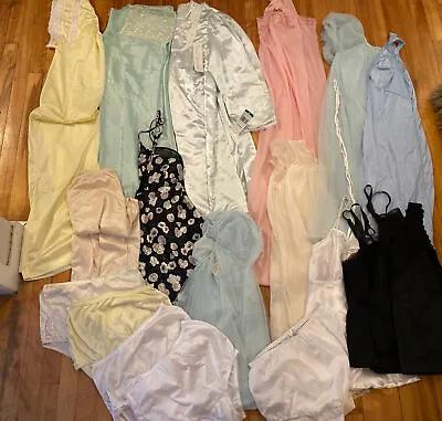 $59.17 • Buy Vintage Full Slip Nightie Camisoles Bloomers Lot Of  18 Size S & M