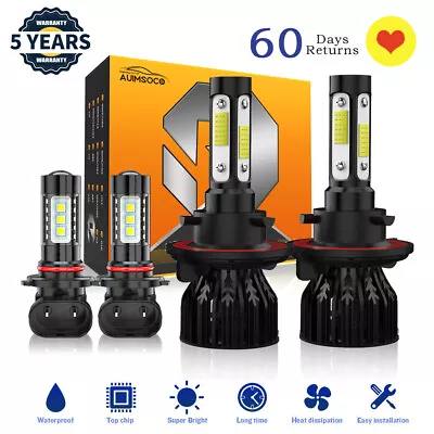 For 2004-2014 Ford F-150 10000K LED Headlight Hi/Lo Fog Light 4 Bulbs Combo Kit • $33.99