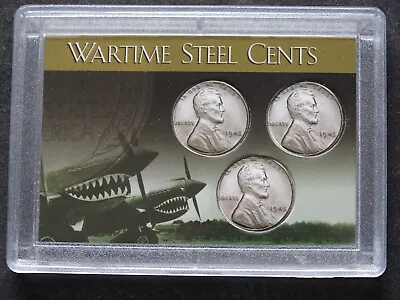 Wartime Steel Cents Penny Flying Tigers Frosty Case Snaplock Coin Holder 2X3  • $7.95