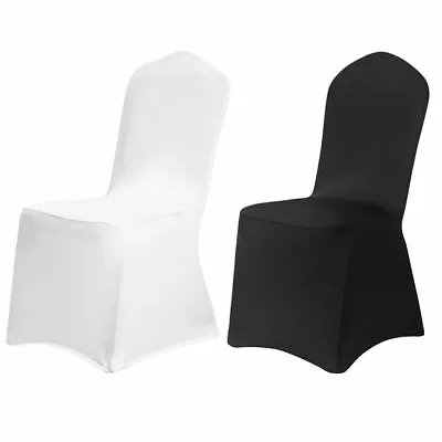 £75.91 • Buy 10-100PCS Black White Stretch Spandex Wedding Chair Covers Seat Restaurant Cafe 