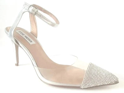 £12.99 • Buy Steve Madden Silver Pointed Diamante Transparent Stiletto Heel Shoes UK 5.5
